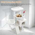 Cat Tree with Cat Condo and Two Hammocks, Cat Tree with Scratching Posts and - Image 4