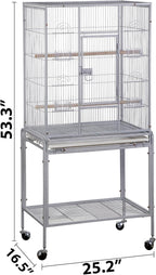 ZENY 53-Inch Bird Flight Cage, Wrought Iron Standing Large - Image 7
