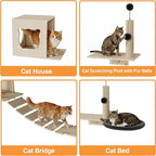 Cat Wall Shelves, Modern Wall-Mounted Cat Furniture Includes House, Perch & - Image 5