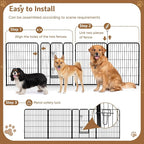 DUMOS Dog Playpen Indoor, Metal 32 Inch 8 Panels Foldable Pet Fence - Image 5
