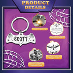 Bat Dog Tag, Halloween Personalized Dog Tags - Image 3