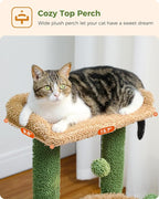 PEQULTI 4-in-1 Cactus Cat Tree, Cat Scratching Post - Image 7