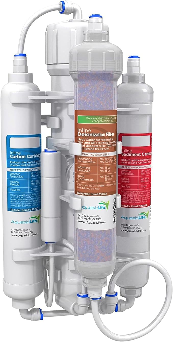 Aquatic Life RO Buddie 4-Stage Reverse Osmosis Deionization Water Filter System by AQUATICLIFE