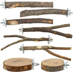 8-Piece Set Natural Wood Bird Perches by Unknown