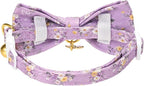 2 Pack Cat Collars, Removable Bowtie, Floral Pattern, Safety Breakaway Clasp - Image 6