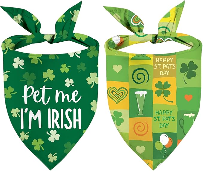 St Patricks Day Dog Bandanas by Sarybei