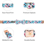 Elegant little tail Dog Collar, Rose Print Pet Collar Summer Dog Collar Durable - Image 2