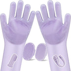 6PCS Pet Grooming Kit for Dogs, Cats and Horses | Dog Washing Gloves | Dog Bath by Augwind