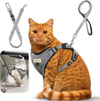 Cat Harness and Leash for Walking, Retractable Cat Harnesses and Leash Set by MingXpets
