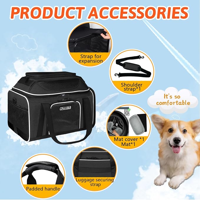 Petskd Top and Side Expandable Pet Carrier 18x13x9.5 Inches Southwest Airline - Image 7