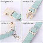 DOGWONG Cotton Hemp Dog Collar, Heavy-Duty Green Dog Collar Adjustable Soft - Image 2