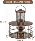 Upgraded Squirrel Proof Bird Feeders, 3Lbs Capacity Caged Bird Feeder, - Image 7