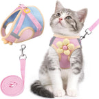 Cat Harness and Leash Set for Walking Escape Proof, Adjustable Kitten Harness by NCMAMA