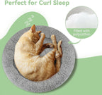 LESYPET Round Cat Bed for Cats Small Dogs - Image 4