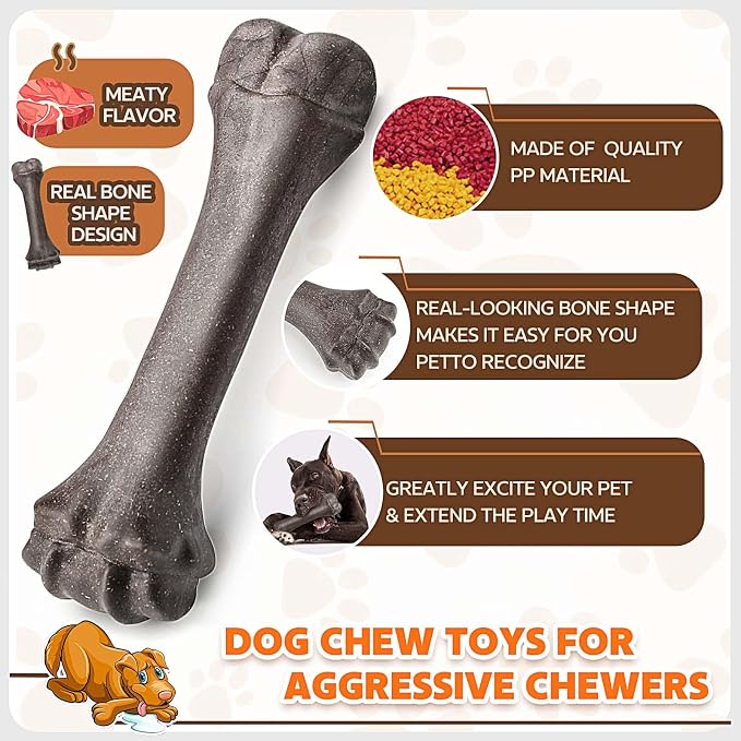 Dog Toys for Aggressive Chewers, Indestructible Bones Toy for Aggressive Chewers - Image 3