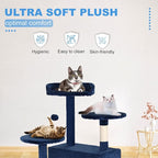 FDW | 54" Cat Tree Tower | Navy Blue | Multi-Level Indoor Activity Center - Image 5