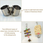 Natural Wood Bird Toys Playground, Bird Cage Accessories, Bird Perches - Image 4