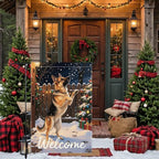 German Shepherd Welcome Garden Flag 12x18 Inch Double Sided Winter Christmas - Image 8