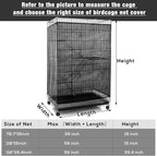 Shappy Large Bird Cage Seed Catcher, Bird Cage Cover Net Skirt Guard, - Image 3