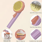 GJEASE Cat Grooming Glove Brush, Self-Cleaning Slicker Pet Brush - Image 3