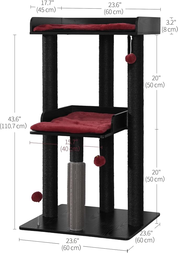 FourFurPets 43.7" Cat Tree, Modern Cat Tree Tower, Cat Tower - Image 5