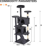 BestPet | 62" Cat Tree Tower | Dark Gray | Sturdy, Hanging Cat Toys, - Image 7