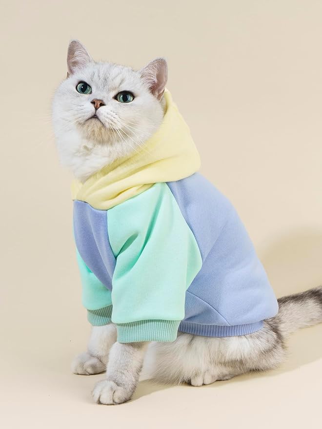 QWINEE Basic Dog Hoodie Sweatshirt Puppy Sweater Warm Cat Costumes Pet Clothes - Image 3