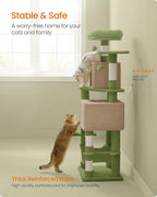 Feandrea Cat Tree, 59.5-Inch Tall Cat Tower, Plush Multi-Level Condo - Image 7