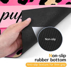 Puppy Feeding Mat 20x12 inch Pink Leopard Print Dog Bowl Placemat Non Slip Mat - Image 7