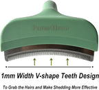 Pet Deshedding Tool with Curve Blade, Cat Grooming Brush, Tight V-shaped Teeth - Image 3