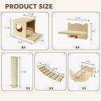 9-in-1 Cat Wall Shelves, Wall Mounted Cats Furniture Set - Image 2