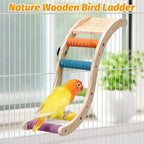 Hamiledyi Nature Wooden Bird Ladder Pet Parrots Climb Bridge Exercise Stands - Image 2
