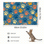 Colorful Dog Paw Print Pet Feeding Mat Spill-Proof Pets Food Mat - Image 4