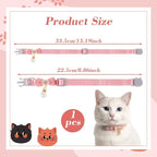 Cat Collar Breakaway, Adjustable Pink Cat Collar - Image 2