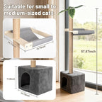 XiaZ Cat Window Perch with Tall Scratching Post, Sleeping & Watching Birds - Image 3