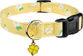 Cotton Handmade Dog Collar Cute and Distinctive Patterns Yellow Flower by Fyeqyaou