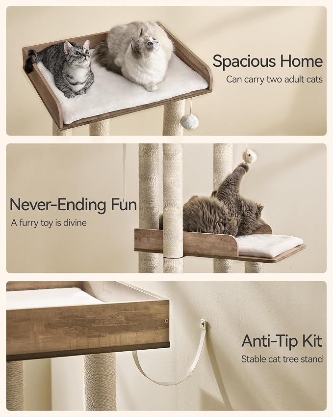 FourFurPets 43.7" Cat Tree, Modern Cat Tree Tower, Cat Tower - Image 8