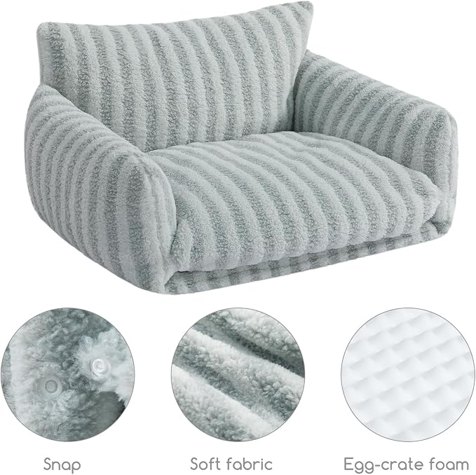 Hollypet Cat Bed Fluffy Plush Mutifuctional Double-Layer Soft Pet Couch - Image 5