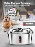 Dog Water Fountain for Large Dogs, 9L/2.4Gal Stainless Steel Dog Fountain - Image 7