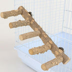 Bird Parrot Ladder Perch for Cage, Nature Wooden Bird Bridge Exercise Stands - Image 7