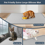 47" x 35" Silicone Cat Food Mat, Waterproof Pet Feeding Mat - Image 7