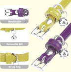 PUPTECK 2 PCS Soft Genuine Leather Cat Kitten Collar - Image 3