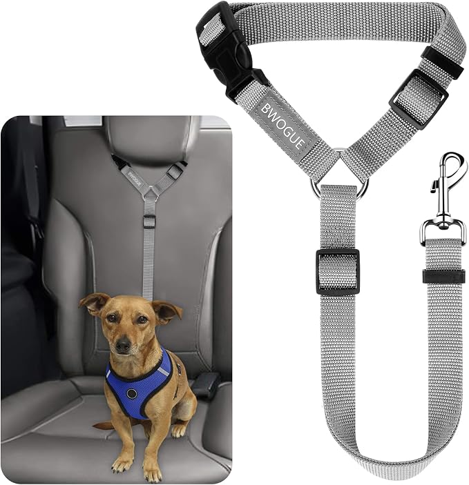 BWOGUE Pet Dog Cat Seat Belts, Car Headrest Restraint Adjustable Safety Leads by BWOGUEPetHome