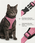 Luxelle 2 Pack Escape-Proof Cat Harness and Leash Set - Image 2