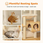 PETEPELA Floor to Ceiling Cat Tree, 93.3''-100.8'' Height Adjustable Wooden Cat - Image 6