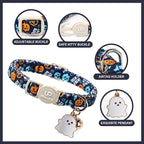 Halloween Cat Collar-2Pack Autumn Pumpkin Kitten Collars-Funny Halloween Ghost - Image 2