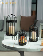NUPTIO Black Decorative Bird Cage: Birdcage Hanging Lantern - Image 4