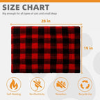 KOOLTAIL Self Warming Cat Bed, Christmas Plaid Pet Heated Pad - Image 2