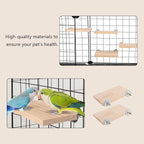 2Pcs Solid Wood Parrot Stand and Small Animal Climbing Platform - Image 8
