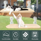 Sunhoo 2PCS Cat Window Hammock Perch Cordless Window Sill Seat Bed Foldable - Image 5